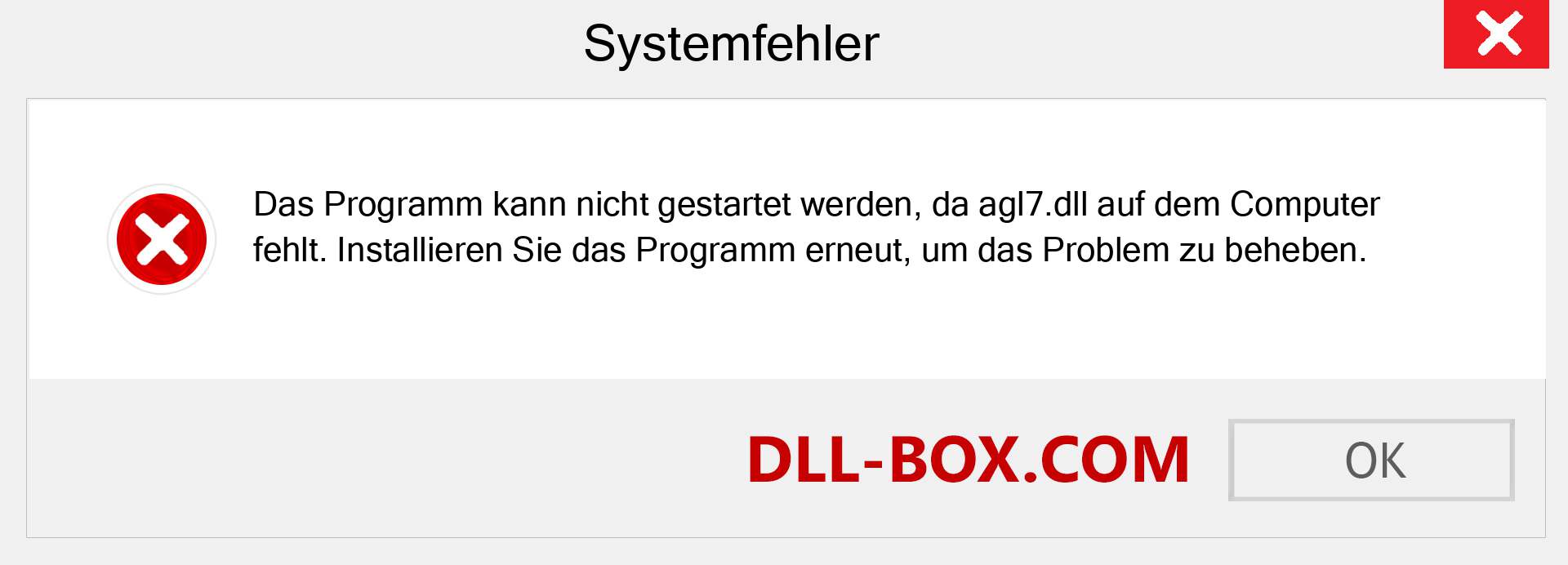 agl7.dll-Datei fehlt?. Download für Windows 7, 8, 10 - Fix agl7 dll Missing Error unter Windows, Fotos, Bildern