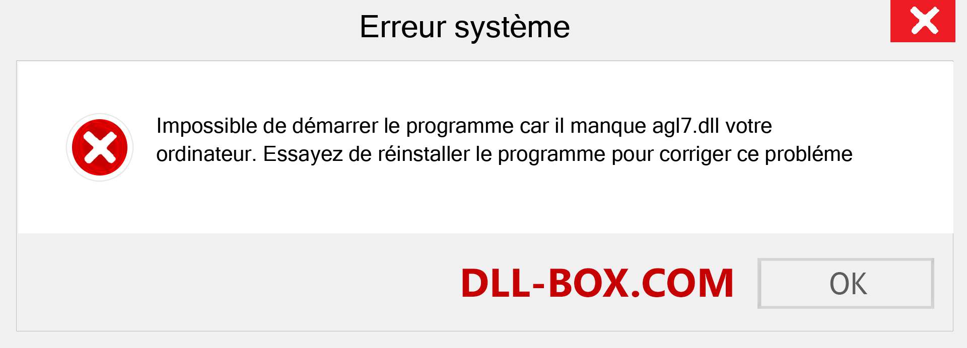 Le fichier agl7.dll est manquant ?. Télécharger pour Windows 7, 8, 10 - Correction de l'erreur manquante agl7 dll sur Windows, photos, images